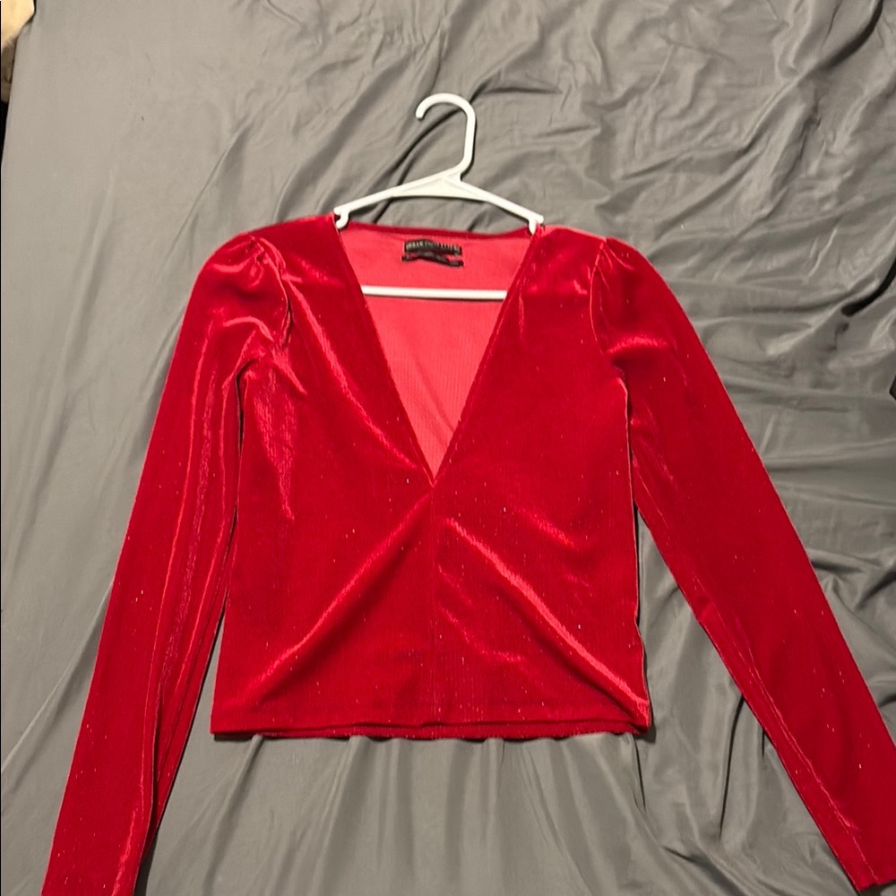 Red Velvet Long Sleeve Top